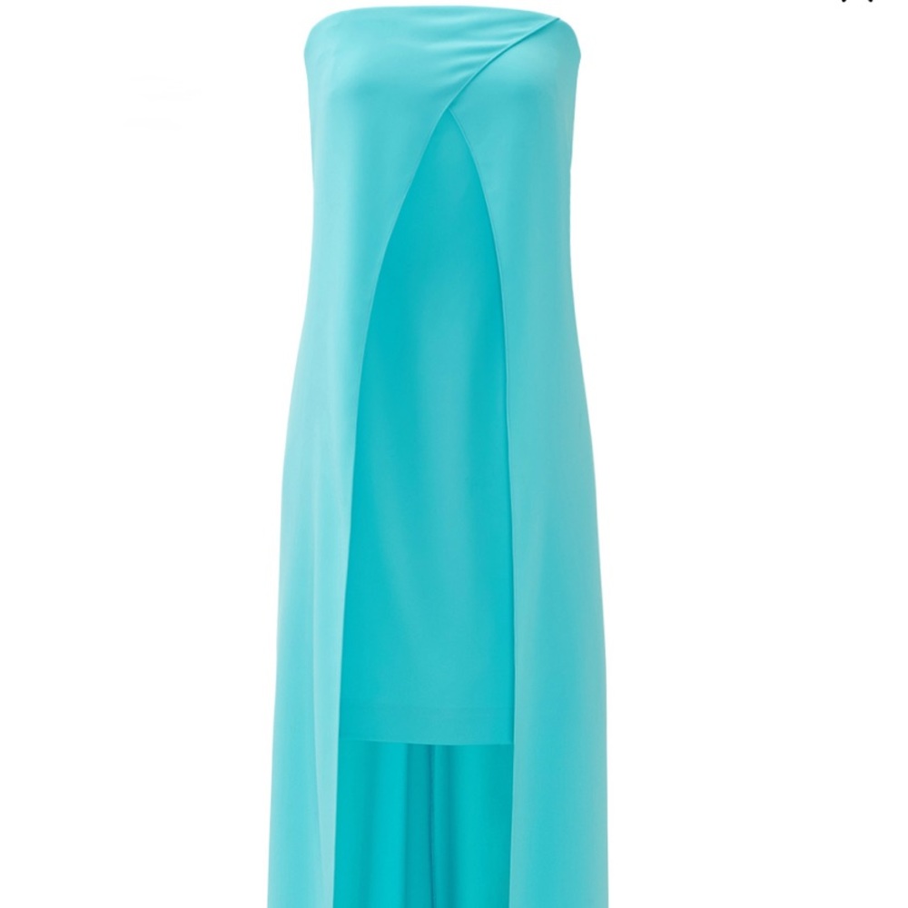 Slate & Willow Blue Strapless Gown